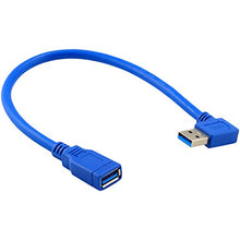 Load image into Gallery viewer, USB 3.0 Right Angle Male to USB 3.0 Female Extension Cable 1 FT
