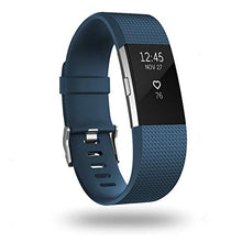 Load image into Gallery viewer, POY Replacement Bands Compatible for Fitbit Charge 2, Classic Edition Adjustable Sport Wristbands, Small Dark Blue

