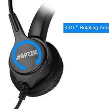 Load image into Gallery viewer, AGPtEK 2.5mm Monaural Headset for Desk Phones, 6FT Hands-Free Noise Cancelling Headphone with Mic, Microphone, Comfort Fit Headband for Office Phones
