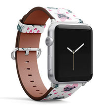 Load image into Gallery viewer, Q-Beans Watchband, Compatible with Big Apple Watch 42mm / 44mm, Replacement Leather Band Bracelet Strap Wristband Accessory // Pretty Pug Puppy Pattern
