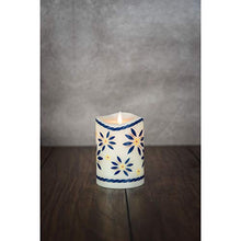 Load image into Gallery viewer, Boston Warehouse Temp-Tations by Tara Moving Flame LED Candle Old World Blue
