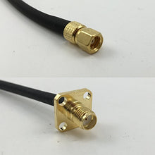 Load image into Gallery viewer, 12 inch RG188 SMC FEMALE to SMA FEMALE FLANGE Pigtail Jumper RF coaxial cable 50ohm Quick USA Shipping
