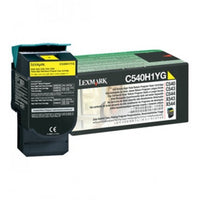 C540H1YG Genuine Lexmark High-Yield Toner Cartridge, 2000 Page-Yield, Yellow