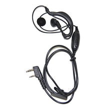 Load image into Gallery viewer, HQRP G Shape 2 Pin Earpiece Headset PTT Mic for Retevis H-777, RT-5R, RT-5RV, RT-B6 + HQRP UV Meter
