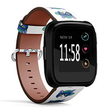 Load image into Gallery viewer, Replacement Leather Strap Printing Wristbands Compatible with Fitbit Versa - Funny Cartoon Wearing Glasses
