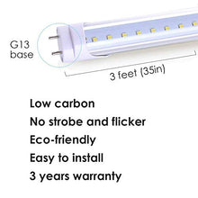 Load image into Gallery viewer, Aolyty T8 LED Tube Light 6500K 13W 3FT Super Bright Dual End Powered No Ballast Bypass Transparent for Warehouse, Garage, Office, Home - 10 Pack
