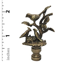 Load image into Gallery viewer, Royal Designs, Inc. Nesting Bird Design Lamp Finial (Antique Brass - 2)
