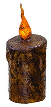 Load image into Gallery viewer, CWI Gifts 5&quot; Burnt Mustard Dripped Flicker Pillar Candle
