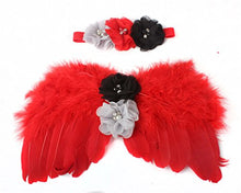 Load image into Gallery viewer, WZT 4 Sets Feather Angel Wings Rhinestone Headband Set Baby Chiffon Flower Headband Hair Accessories Newborn Photo Prop Costume
