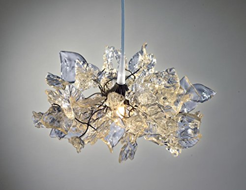 Lamp Shade - Pendant Transparent Flowers and Leaves - Hanging Light - Ceiling Lights for Home & Kitchen - Light Fixtures Unique Decorations for Home and Office