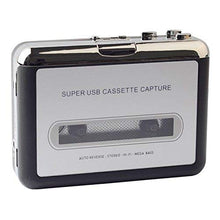 Load image into Gallery viewer, USB Cassette to MP3 Converter Capture FlatFin Audio Super USB Portable Cassette Tape to PC MP3 Switcher Converter with Headphone
