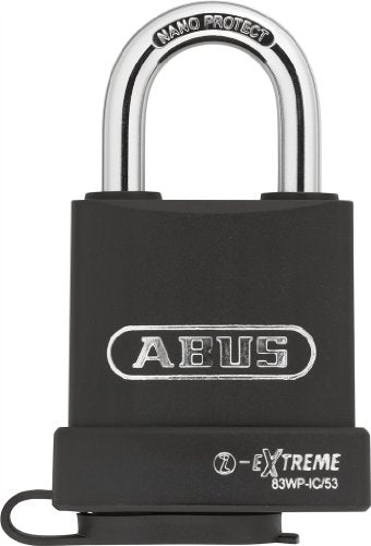 Abus 83WP-IC/53 S2 SFIC Small Format Interchangeable Core Weather Proof Solid Steel Rekeyable Padlock w/o core with 1 Inch Shackle
