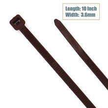 Load image into Gallery viewer, Wide 10 Inch 150 Pack Strong Wood Brown Natural Color Standard Durable Cable Ties Wood Color--Outdoor, Garden Ties, Office and Kitchen Use
