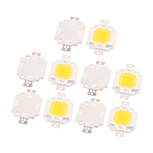 Aexit 10pcs 30-34V Lighting 10W LED Chip Bulb Warm White Super Bright High Power Indoor Lights for Floodlight