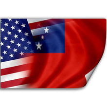 Load image into Gallery viewer, Sticker (Decal) with Flag of Samoa and USA (Samoan)
