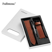 Load image into Gallery viewer, Fullmosa Compatible Apple Watch Band 40mm 41mm 44mm 45mm Leather,8 Colors Compatible with iWatch AppleWatch Series 7 Series 6/SE Series 5 Series 4, 44mm 45mm Dark Brown+Smoky Grey Buckle
