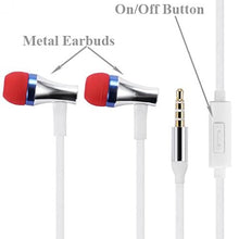 Load image into Gallery viewer, Premium Sound Earbuds Hands-Free Earphones w Mic Metal Headphones Headset in-Ear Wired [3.5mm] [White] for T-Mobile LG G7 ThinQ - T-Mobile LG K10 - T-Mobile LG K20 Plus - T-Mobile LG K30
