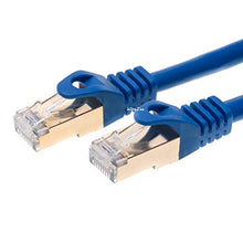 Load image into Gallery viewer, CAT7 Cable Ethernet Premium S/FTP Patch Cord RJ45 Fast Speed 600Mhz LAN Wire (20FT, Blue)

