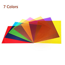 Load image into Gallery viewer, 14 Pack Colored Overlays Transparency Color Film Plastic Sheets Correction Gel Light Filter Sheet, 8.5 by 11 Inch,7 Assorted Colors
