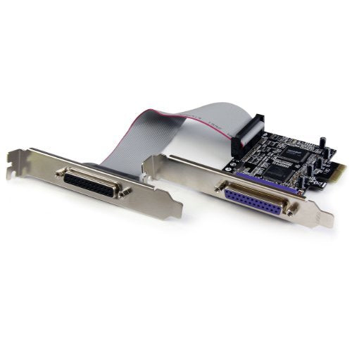 StarTech.com 2 Port PCI Express/PCI-e Parallel Adapter Card - IEEE 1284 with Low Profile Bracket - 2x DB25 (F) Parallel Port Card PEX2PECP2