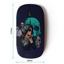 Load image into Gallery viewer, KawaiiMouse [ Optical 2.4G Wireless Mouse ] Goth Sugar Skull Girl &amp; Cat
