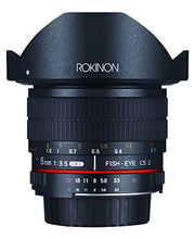 Load image into Gallery viewer, Rokinon HD8M-C 8mm f/3.5 HD Fisheye Lens with Removeable Hood for Canon DSLR 8-8mm, Fixed-Non-Zoom Lens,Black
