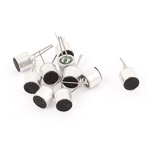 uxcell 10 Pcs 6mm x 5mm Through Hole MIC Electret Microphone Condenser Pickup