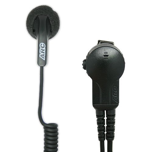ARC G33005 Earbud Headset Earpiece Lapel Mic for Motorola CP200 BPR40 and other 2-Pin Radios (See List)