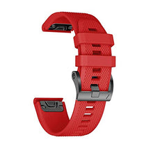 Load image into Gallery viewer, ANCOOL Compatible with Fenix 5 Band Easy Fit 22mm Width Soft Silicone Watch Strap Replacement for Fenix 5/Fenix 5 Plus/Forerunner 935/Approach S60/Quatix 5 - Red
