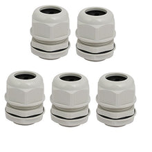 Load image into Gallery viewer, Aexit M32x1.5mm Thread Transmission Nylon Single Oval Hole Cable Gland Joint Gray 5pcs
