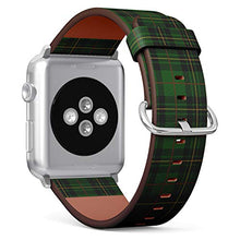 Load image into Gallery viewer, Q-Beans Watchband, Compatible with Big Apple Watch 42mm / 44mm, Replacement Leather Band Bracelet Strap Wristband Accessory // Clan Forbes Tartan Plaid Scottish Pattern
