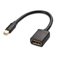 Load image into Gallery viewer, Cable Matters Mini DisplayPort to DisplayPort Adapter (Mini DP to DP) in Black - 4K Resolution Ready - Thunderbolt and Thunderbolt 2 Port Compatible
