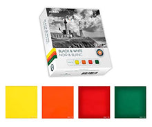 Load image into Gallery viewer, Cokin Square Filter Black &amp; White Creative Kit - Includes Yellow (001), Orange (002), Red (003), Green (004) for M (P) Series Holder - 84mm X 84mm
