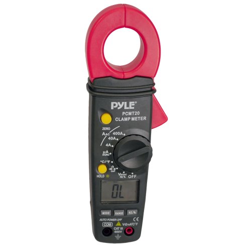 PYLE Meters PCMT20 Digital AC/DC Auto-Ranging Clamp Meter (Measures AC/DC Volts and AC Amps)