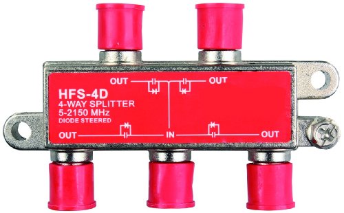 JR Products 47345 2 GHz HD/Satellite Line Splitter - 4-Way