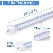 Load image into Gallery viewer, ONLYLUX 8 Foot Led Lights, F96T12 8ft Led Bulbs Fluorescent Replacement, T8 T10 T12 96&quot; 45Watt FA8 Single Pin LED Shop Lights 5400LM, Ballast Bypass, 6000k, Workshop, Warehouse, Clear Cover(12 Pack)
