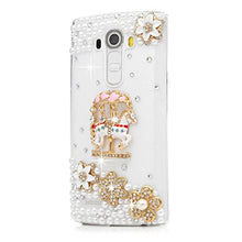 Load image into Gallery viewer, STENES LG Stylo 3 Case - Stylish - 100+ Bling Crystal - 3D Handmade Carousel Flowers Floral Design Protective Case for LG Stylo 3 /LG Stylo 3 Plus/LG Stylus 3 /LG LS777 - Gold
