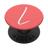 Coral and White PopSocket Pink ~ With First Initial Letter L