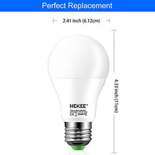 Load image into Gallery viewer, HEKEE Dusk to Dawn Sensor Light Bulbs LED A19 810 Lumens, Outdoor Porch Lights, 60 Watt Equivalent, Warm White 2700K Soft White Security Bulb(Auto on/Off), E26 Screw Base(4 Pack)
