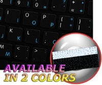 MAC NS Portuguese - English Non-Transparent Keyboard Stickers Black Background for Desktop, Laptop and Notebook