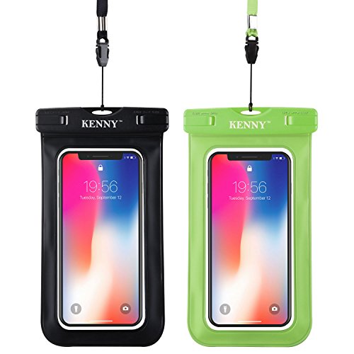 Waterproof Case,Kenny Universal IPX 8 Waterproof Phone Pouch, Cellphone Dry Bag with Neck Strap for Smartphones up to 6.0