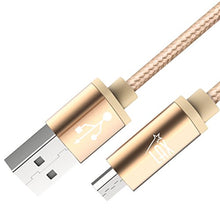 Load image into Gallery viewer, LAX Gadgets Durable Nylon Braided Tangle Free 2.0 Micro USB Android Charging and Data Sync Cable for Samsung, HTC, Motorola, Nokia, Kindle, MP3, Tablet and More[10 Feet-Gold]
