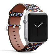 Load image into Gallery viewer, S-Type iWatch Leather Strap Printing Wristbands for Apple Watch 4/3/2/1 Sport Series (38mm) - Retro pop Art Pattern
