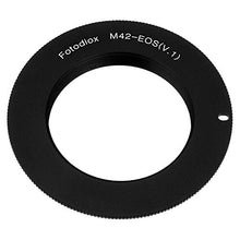 Load image into Gallery viewer, Fotodiox Lens Mount Adapter Compatible with M42 Type 1 Screw Mount SLR Lens to Canon EOS (EF, EF-S) Mount D/SLR Camera Body - with Gen10 Focus Confirmation Chip
