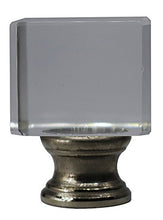 Load image into Gallery viewer, Urbanest Crystal Glace Lamp Finial, Brushed Steel, 1 1/2-inch Tall
