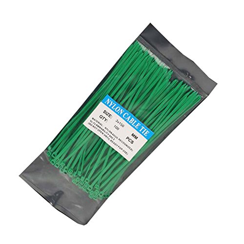 Zip Ties 100 Pcs Adjustable Durable Self Locking Green Nylon Zip Cable Ties
