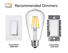 Load image into Gallery viewer, Bulbright Dimmable LED Edison Bulb 4W 2700K Warm White, LED Filament Bulb, 400LM 40W Incandescent Equivalent Vintage ST64 / ST21, E26 Medium Base Clear Glass (Pack of 6, 4 Watt)
