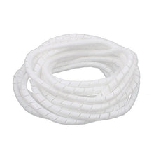 Load image into Gallery viewer, Aexit 10mm Flexible Tube Fittings Spiral Tube Cable Wire Wrap Computer Manage Cord White Microbore Tubing Connectors 7M Length
