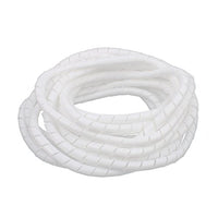 Aexit 10mm Flexible Tube Fittings Spiral Tube Cable Wire Wrap Computer Manage Cord White Microbore Tubing Connectors 7M Length