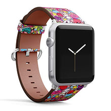 Load image into Gallery viewer, S-Type iWatch Leather Strap Printing Wristbands for Apple Watch 4/3/2/1 Sport Series (38mm) - Trendy Fashion Unicorn Doodles Pattern
